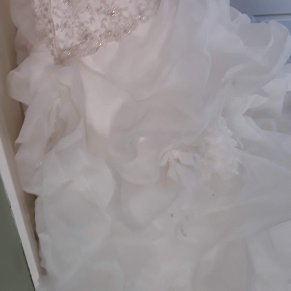 swarovski CRYSTAL STRAPLESS BALLGOWN WEDDING DRESS - Picture 5 of 6